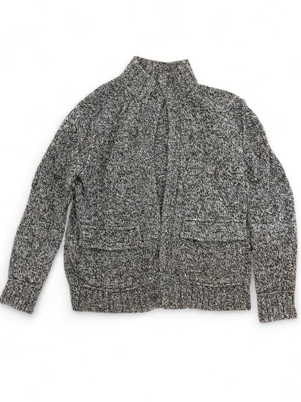 Converse One Star Marled Gray Knit Cardigan Sweater Medium